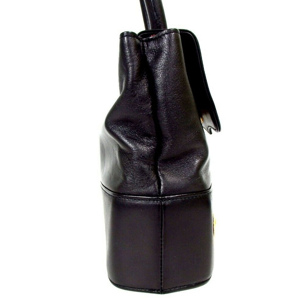 CHARLES JOURDAN Paris Black gold Leather handbag - Picture 2 of 8